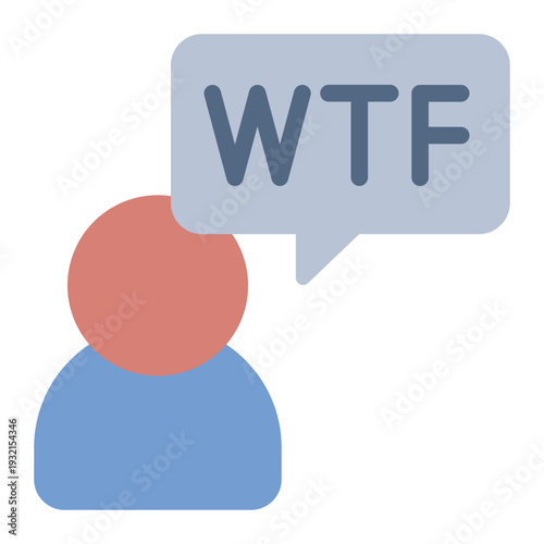 slang word flat icon. speech bubble text. Wtf text