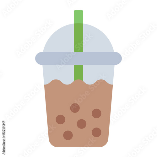 bubble tea flat icon. milk drink cup. youth trend. cafe lifestyle
