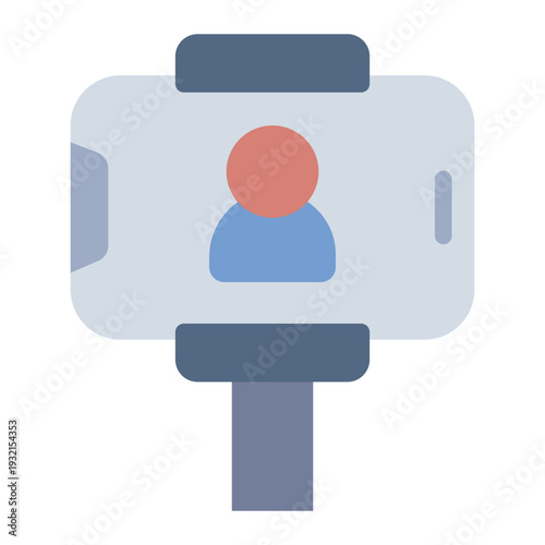 vlog flat icon. Phone camera record screen. content creator