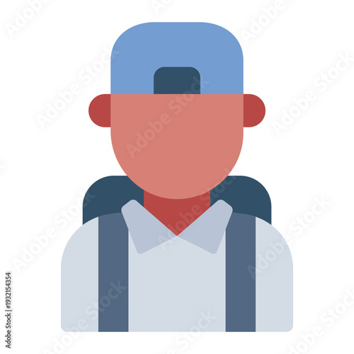 teenage boy flat icon. youth student style. casual lifestyle. school culture