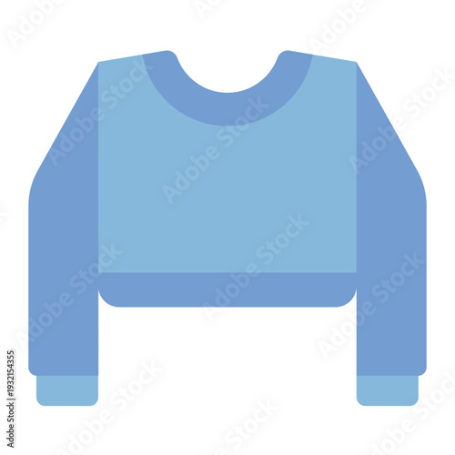 crop top flat icon. short shirt fashion. teen style. youth trend