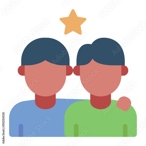 friendship flat icon. group bond symbol. teen connection. social lifestyle