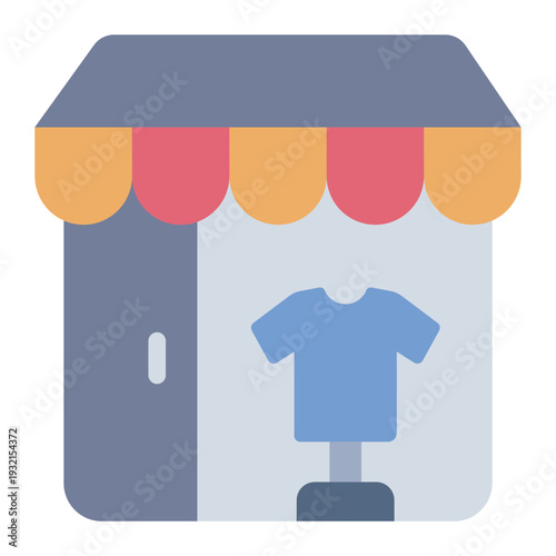 thrift shop flat icon. secondhand store. youth fashion. vintage trend