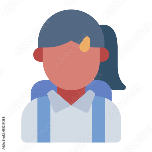 teenage girl flat icon. youth student style. modern lifestyle. school culture