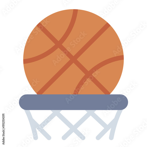 basketball flat icon. hoop ball game. youth sport. team activity