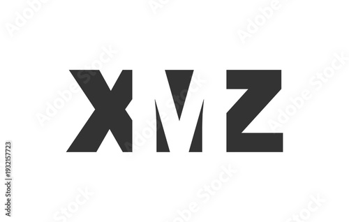 XMZ logo design. Initial letter X M Z bold font style for tech startups, consulting, corporate branding. Creative company name, headlines typography identity, trendy logotype.