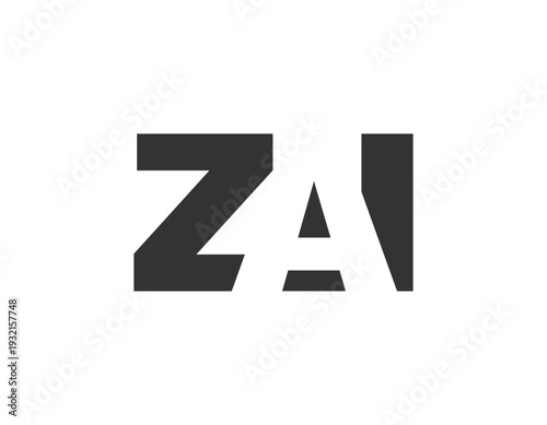ZAI logo design. Initial letter Z A I bold font style for tech startups, consulting, corporate branding. Creative company name, headlines typography identity, trendy logotype.