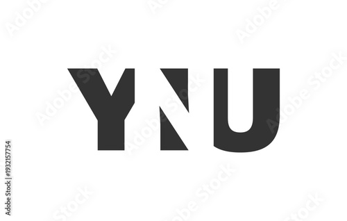 YNU logo design. Initial letter Y N U bold font style for tech startups, consulting, corporate branding. Creative company name, headlines typography identity, trendy logotype.