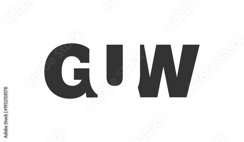 GUW logo design. Initial letter G U W bold font style for tech startups, consulting, corporate branding. Creative company name, headlines typography identity, trendy logotype.