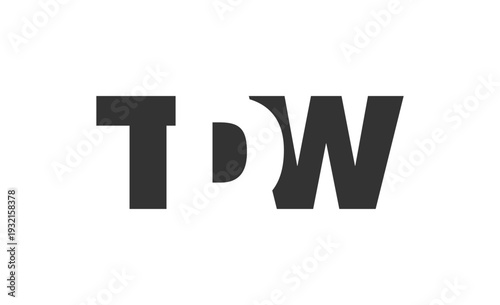 TDW logo design. Initial letter T D W bold font style for tech startups, consulting, corporate branding. Creative company name, headlines typography identity, trendy logotype.