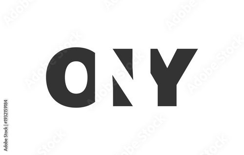 ONY logo design. Initial letter O N Y bold font style for tech startups, consulting, corporate branding. Creative company name, headlines typography identity, trendy logotype.