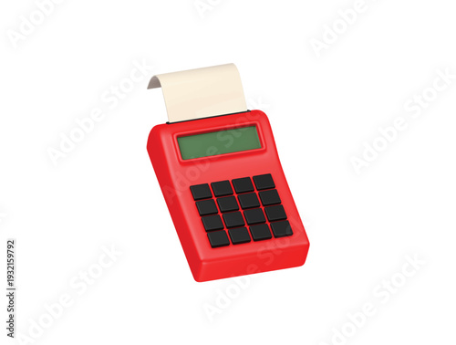  a payment terminal icon 3d render illustration