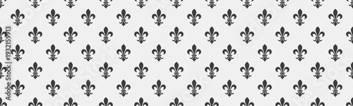 Elegant grayscale fleurdelis pattern.  Perfect for backgrounds, website designs, or print projects requiring a sophisticated, regal touch.