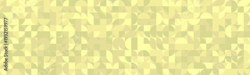 Abstract geometric pattern in muted yellow tones.  A seamless design featuring squares and circles, ideal for backgrounds, website design, or textile prints.  Subtle texture adds depth.
