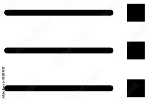 Streamline your digital project with this minimalist black menu icon. Representing organization and clear navigation, it's a versatile asset for app interfaces and web design layouts.