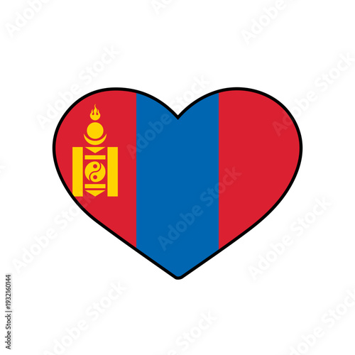 Heart with the mongolia flag
Vector heart with the flag on a white background