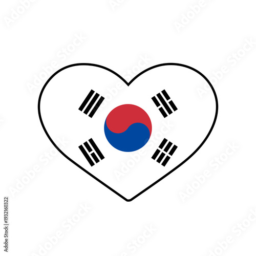 Heart with the South Korea flag
Vector heart with the flag on a white background
