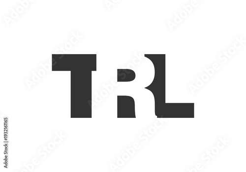TRL logo design. Initial letter T R L bold font style for tech startups, consulting, corporate branding. Creative company name, headlines typography identity, trendy logotype.