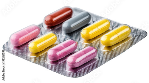Wallpaper Mural blister pack of pills partially opened background isolated on a Transparent background, PNG file. Torontodigital.ca