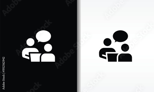 Job Interview Vector, Icon Or Logo Sign Isolated Symbol Illustration