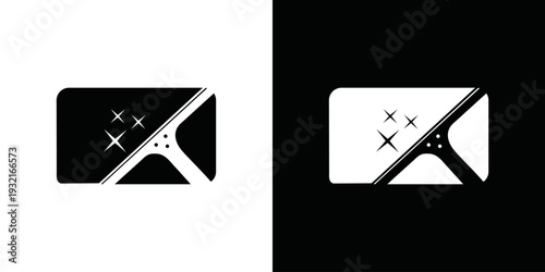 simple glass cleaner logo vector