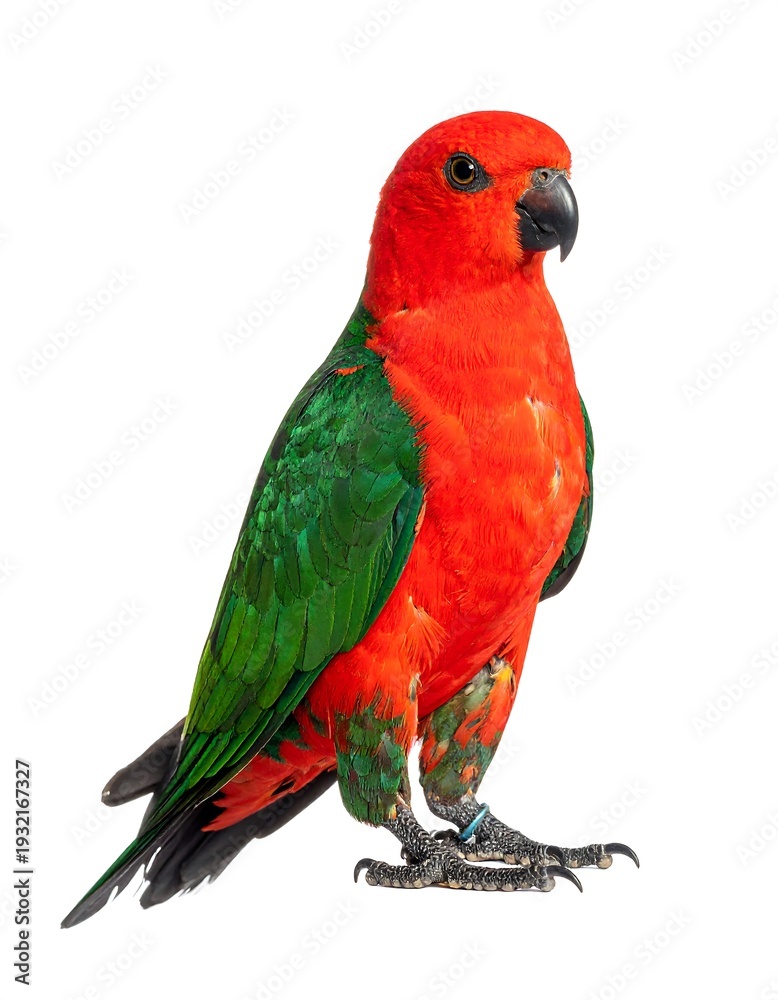 Obraz premium Vivid, isolated shot of a regal parrot boasting fiery red and emerald green plumage