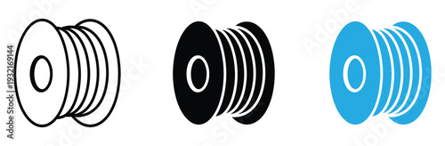 Space Satellite Icon Set with Telecommunication Orbiter and Global Broadcasting Vector Illustration Isolated on White Background