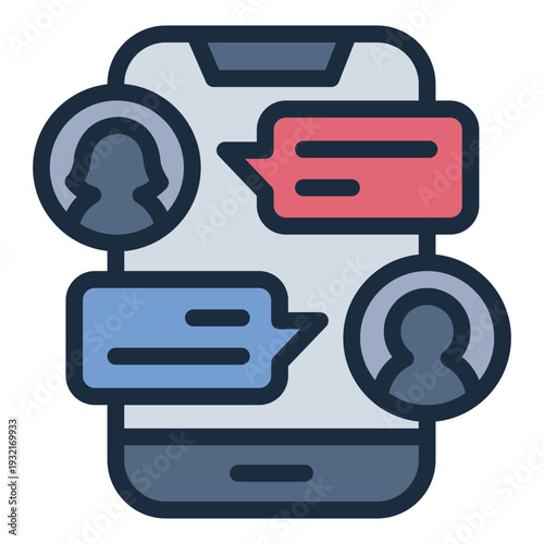 Phone chat filled line icon. message bubble talk. conversation. social media