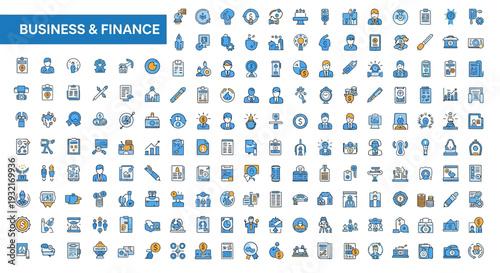line icon set related to business
