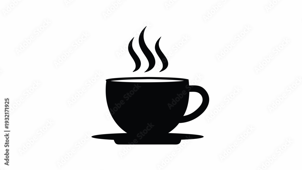 Obraz premium Steaming hot coffee cup icon in modern design
