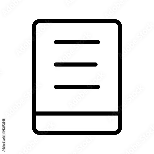 Line icon of a document or letter representing a newsletter or email subscription service