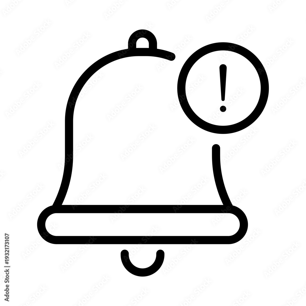 Obraz premium Line icon of a notification bell with a small alert badge attached