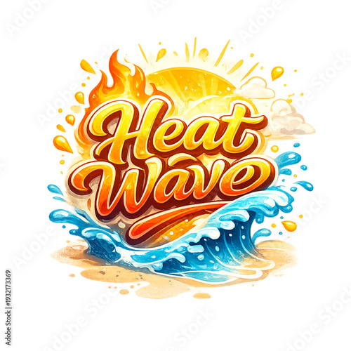 heat wave in flames and water, fire and water fusion illustration, elemental contrast concept art, blazing flame splash graphic, dramatic heatwave aesthetic design, steam and smoke swirl effect, inten