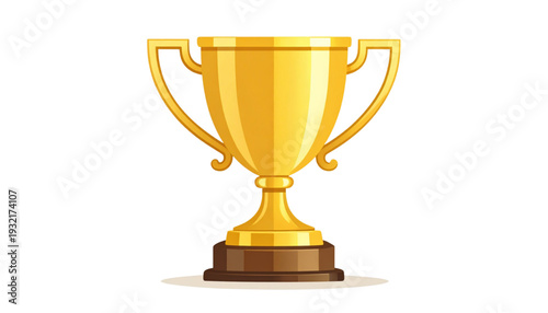 Golden trophy cup symbolizing victory and achievement in a competitive setting isolated on transparent background