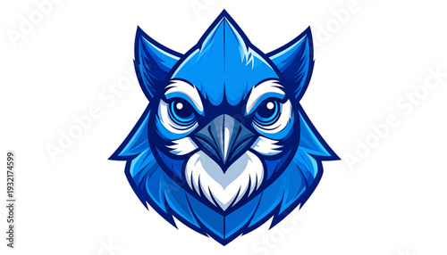 Majestic blue wolf-like creature with intricate geometric patterns and a regal aura isolated on transparent background