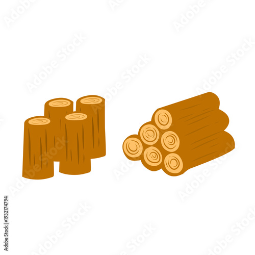wood log vector design on white background