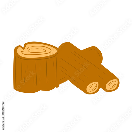 wood log vector design on white background