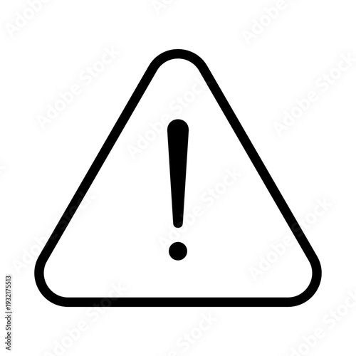 Line icon of a triangle with an exclamation mark indicating a security alert or warning