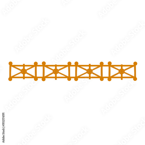 wooden fence vector element on isolated white background