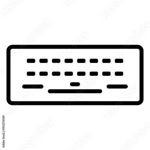 Outline icon of a computer keyboard for typing and data entry