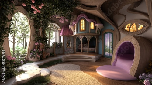 Enchanted Treehouse Bedroom: A whimsical fairytale kids room design