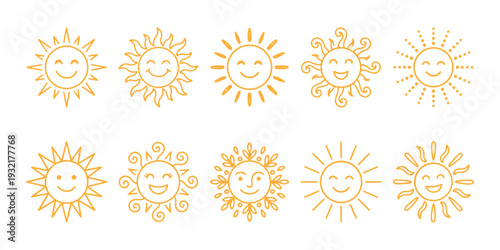 illustrations of cartoon suns
