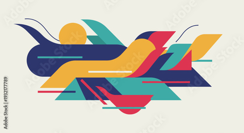 Abstract Jazz Improvisation Flat Vector Art