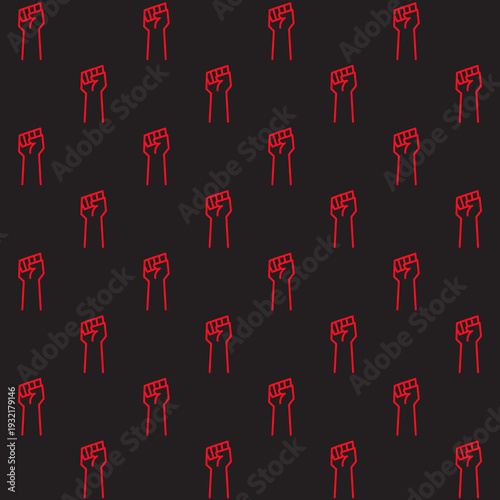 Rise Fist Vector Seamless Pattern