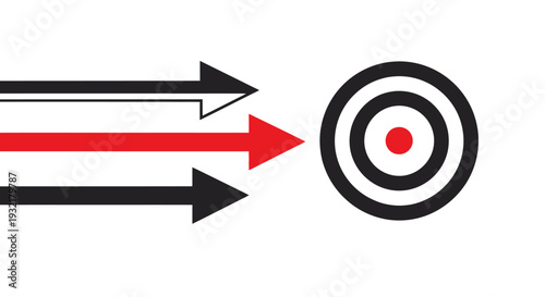 Three arrows in flight toward a target symbolizing focus, precision, and aim.