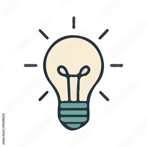 Doodle Light Bulb Idea Icon
