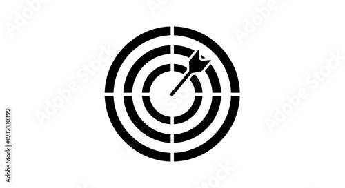 Bullseye target design with concentric circles and crosshair symbol.