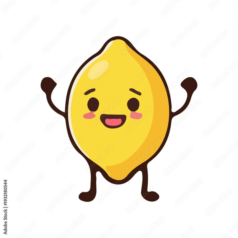 Obraz premium Cute Happy Lemon Character