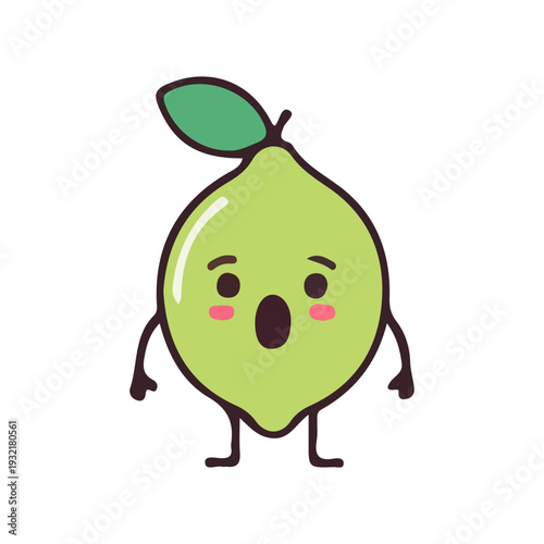 Surprised Lime Cartoon Character