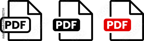 PDF Document File Icon Set